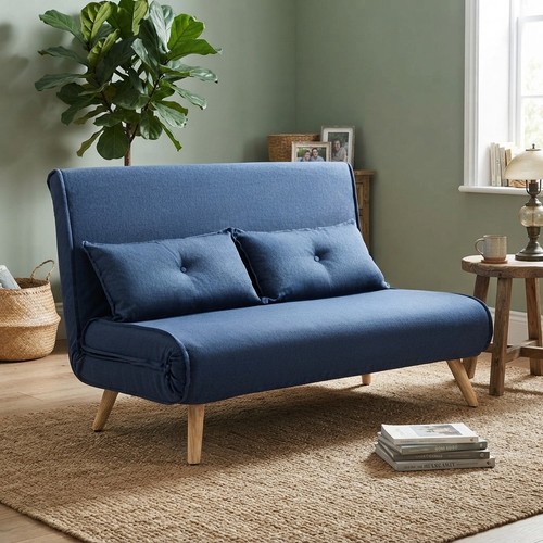 Dark blue seater sofa bed - blue,